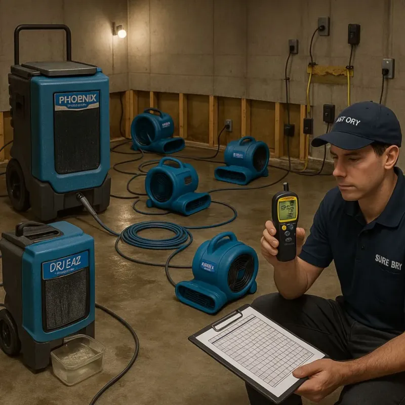 Structural Drying and Dehumidification process in Orchard Homes, MT